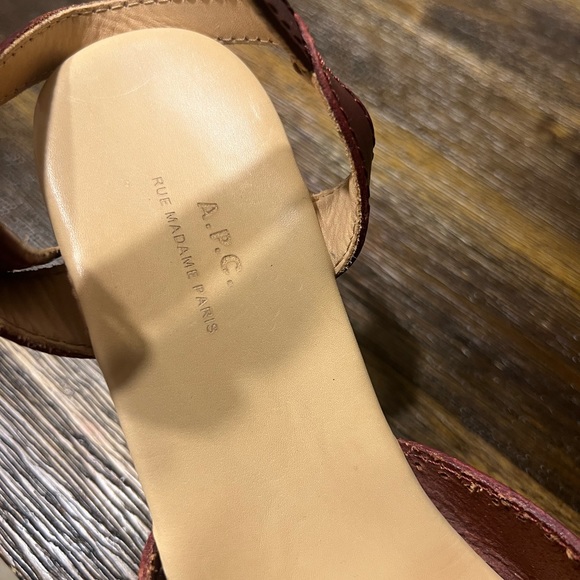 A.P.C. Rue Madame Paris Burgundy Clogs - Picture 9 of 11